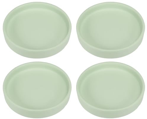 PATIKIL 4.5 Inch Round Ceramic Plant Saucer, 4 Pack Plant Saucer Tray Flower Planter Drip Tray for Indoors Outdoors Patio Balcony, Mint Green