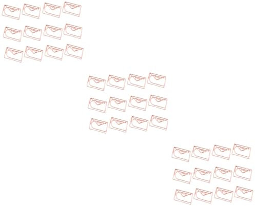 Lurrose 36 Stk Aktenklammern büroklammern briefhalter rose sealiy stule Rosenfarben abhefter Cartoon-Papierverschluss Seitenmarkierung aus Papier entzückende Clips Lesezeichen-Clip Golden