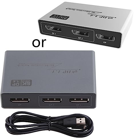 Vdaxvme Convertitore splitter bidirezionale 1.4 DisplayPort 8K 30Hz 4K 144Hz bidirezionale per monitor multipli display 3D