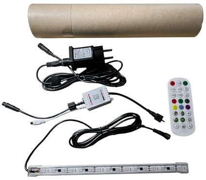 Köhko Mehrfäbige LED-Beleuchtung Leiste 30 cm wasserdicht für Wasserfall 30 cm buntfäbig