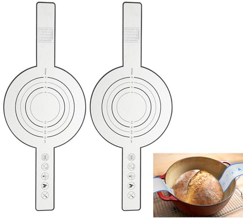 sourcing map 2 correas de silicona para horno, antiadherentes, fáciles de limpiar, forro de bandeja para hornear con asas largas, accesorios para hornear pan de masa madre, color negro