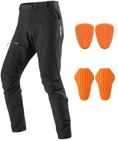 WOSAWE Motorradhose für Herren Damen Wasserabweisend Langlebige Motorrad Schutzhose mit Abnehmbaren CE Rüstung (Schwarz, XL)