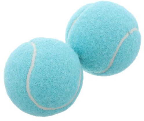 Toyvian Gummi TennisbäLle, 2 Stück Gummi Tennisball Hochelastische Himmelblau Training Große Für AnfäNger Tennisbälle Hund Outdoor Sport Training Wettkampf Und Freizeit