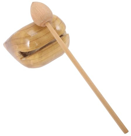 Mikinona Buddhistisches Holzklopfer Musikinstrument mit Stock Heller Klang Geeignet für Meditation und Aufmerksamkeit von Kindern