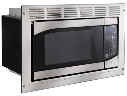 Tough Grade RV Microwave | 0.9 Cu. Ft. Built-In Stainless Steel Microwave | 8 Express Cook Presets, 10 Power Levels, Instant Start | Greystone Replacement | Travel-Safe, 120V RV Installation Only