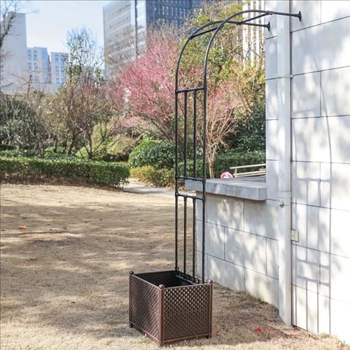Arco de jardín de metal, pérgola de enrejado resistente para plantas trepadoras, soporte para flores de pared, arco de enrejado para fiestas, ceremonias, bodas, patios traseros.(220x240x40CM/7.2x7.9x1