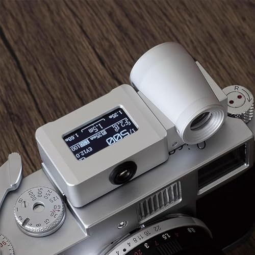 DOJBK Film Camera Light Meter, Camera Exposure Indicator, Photography Light Meter, 17° Metering, with Cold Shoe Mount, Adjust ISO, Aperture and Shutter Speed, for Vintage Cameras