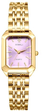 Avaner Montre Femme Rectangulaire:Montre à Quartz Analogique avec Bracelet Amovible et Cadran à Échelle Bâton Style Simple- Cadeau Anniversaire Fête des Mères