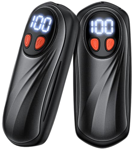 Hand Warmers Rechargeable 2 Pack, 6000mAh Electric Hand Warmers, 5-Level Heating with Battery Display, Reusable Portable Pocket Heater, Gifts for Christmas, Outdoor, Golf, Travel, Hunting, Camping