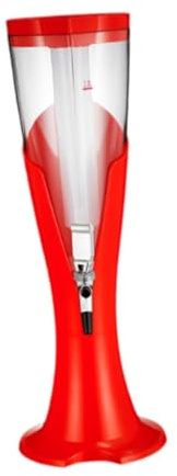 MagiDeal Torre de cerveza, dispensador de bebidas, de mesa, estable, dispensador de jugo de bebida, dispensador de cerveza con grifo para fiestas, pubs, bares, Rojo