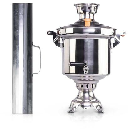 Samovar Stainless Steel Samovar with Chimney Pipe Russian Samovar 5 L Charcoal Tea Maker with Chimney Pipe