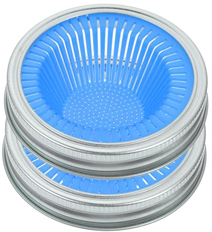LALADEFIEE 2pcs Mason Jar Lids Wide Mouth Sprouting Kit Mesh Jar Strainer for Bean Sprouts Grow Kit and Household Use