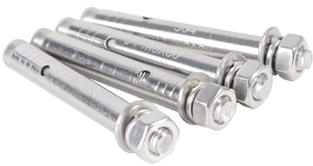 Perno de expansión 5 tornillos de expansión for paneles yeso acero inoxidable 304, M6, M8, M10, for tuberías, paredes, hormigón, anclajes, pernos gancho(80mm,M8 5PCS)