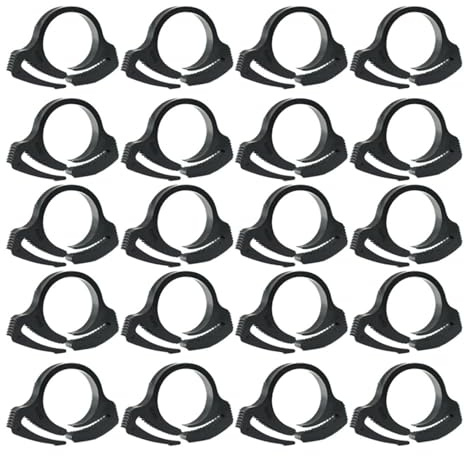Opatiny Lot de 20 colliers de serrage à cliquet en plastique pour raccords de tuyau d'arrosage et d'arrosage Noir 16 mm 20 mm