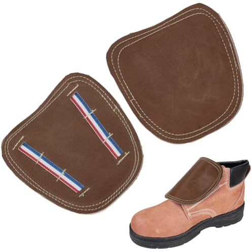 CALFOVERA 2Pcs Cowhide Leather Welding Boot Cover Safety Shoe Foot Lace Protector Heat Resistant Unisex Work Boot Covers Toe Cap Metatarsal Guards for Welder Shoe Spats Sparks Grinding Handling Work