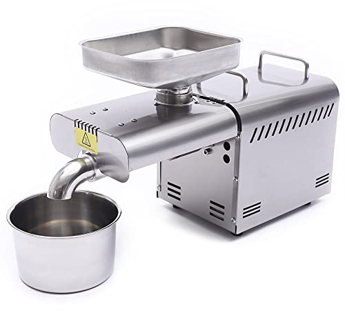 Pressa olio elettrica automatica con controllo della temperatura, 750 W in acciaio inox per pressatura a freddo e a caldo, Rosin Presse & Jesmonite, estrazione dell'olio per uso domestico e