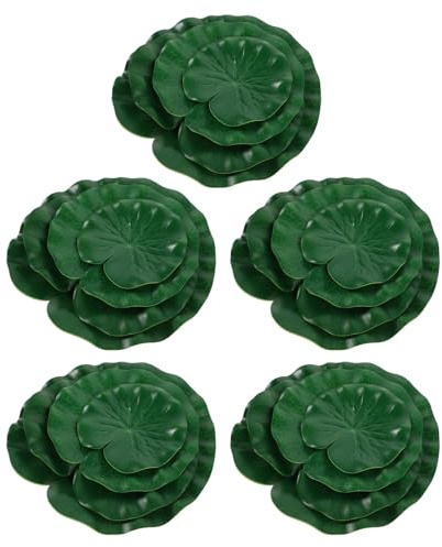 Yardenfun 20 nénuphars artificiels pour Bassin et Piscine - 4 Tailles - Feuilles de Lotus flottantes réalistes - Feuillage Aquatique réaliste pour Aquarium et décorations Aquatiques