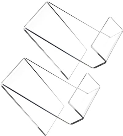 BESTonZON 2 Stück Acryl Buchstaffeleien Transparent mit Ablage Stabiler Buchständer für Präsentation Vielseitiger Ausstellungsständer für Bücher und Alben