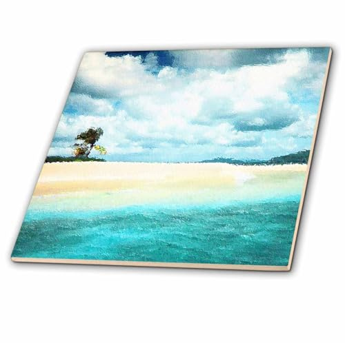 3dRose Sandy Spit Shows a Small Caribbean Sand bar Island Located Near Jost Van Dyke 12 Inch Ceramic Tile