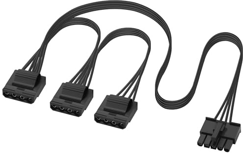 ELFJMZP Cable adaptador periférico Molex IDE de 5 pines a 3 pines modular de 4 pines, compatible con fuente de alimentación modular V550 V650 V750 V850 V1000 V1000M, 18 AWG negro; 40+15+15 cm