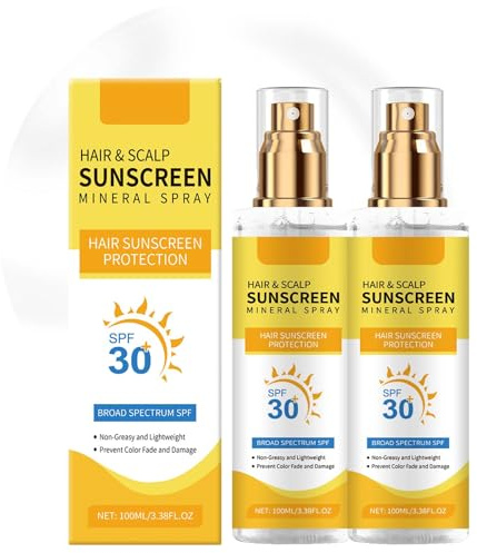 Haar Kopfhaut Sonnenschutz - Kopfhautschutzspray Sonnenschutz - Kopfhautschutz LSF 30 UV-Schutzspray - Haarpflege Hair Care, für Scheitel & dünner werdende Bereiche (200ml (2er Pack), 2pcs)