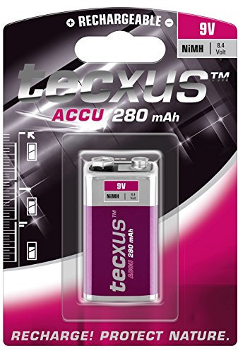 Tecxus 23754 Batteria ricaricabile NI-MH 9V Block/6HR61 - 280 mAh - Batterie nichel-metallo idruro (NiMH) 9 V
