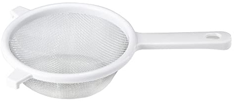 21389 Setaccio a rete in acciaio inossidabile a 1 pezzo, bianco, lungo da 6 pollici a 6 pollici