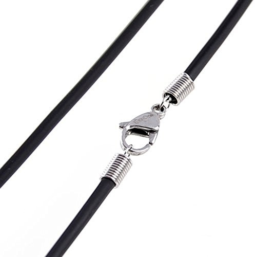 DonDon Leder Halskette mit Edelstahl Karabiner Verschluss Länge 50 cm - Dicke 3 mm