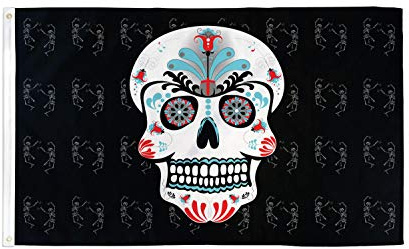AZ FLAG - Drapeau Pirate Catrin Men - 150x90 cm - Drapeau Du Dia De Los Muertos 100% Polyester Avec Oeillets Métalliques Intégrés - Pavillon 110 g
