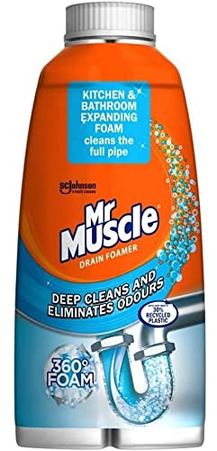 Mr Muscle Drain Foamer, Drain Cleaning Foam to Unblock & Eliminate Odour, 500 ml (Pack of 1)