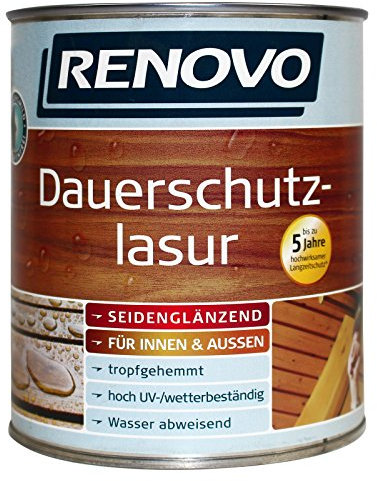 2,5L RENOVO Dauerschutzlasur 9510 Kalkweiss Lasur Holzlasur