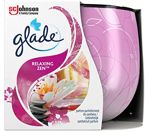 Glade By Brise Bougie Parfumée Jusqu’à 30h de Combustion Senteur Relaxing Zen 120 g - Lot de 3