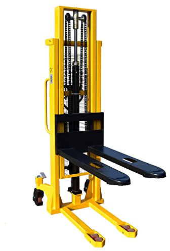 Midori Hochhubwagen 1000 kg Hubhöhe 2500 mm | Handstapler Hydraulik | PU-Rollen, Feststellbremse, Fußschutz | Gabel 1150x160 mm | Paletten Transport Lager Warenhaus