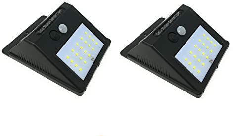 TEMPO DI SALDI 2 x Phare 20 Led avec Panneau Solaire et Capteur de Mouvement Spot Crépusculaire