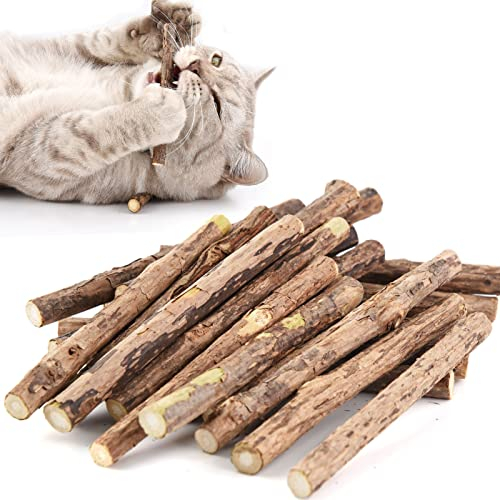 Onebarleycorn Katzenminze Sticks für Katzen, Matatabi Stick Katze Sticks Spielzeug Matabi katzensticks Katzenspielzeug für Zahnpflege,20 Stück