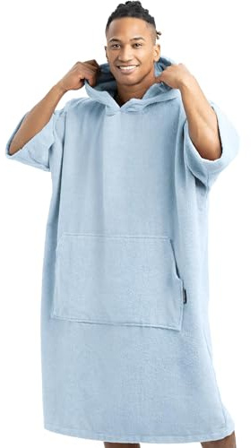 HOMELEVEL Badeponcho Damen und Herren - Surf Poncho aus 100% Baumwolle - Tuch für Erwachsene - Unisex Bademantel - Badetuch mit Kapuze