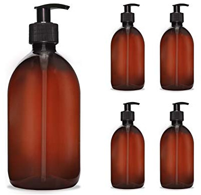 Octopus 3 Dispenser di Sapone da 500 ml, Dispenser di Crema in plastica per Bagno/WC, Ricaricabile, Dispenser di lozione, disinfettante, per Sapone Liquido, Shampoo, detersivo, Colore Marrone/Nero
