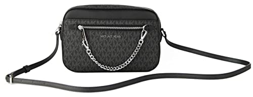 Michael Kors Jet Set Chain Shoulder Bag Saffiano Leather Women's Black Mk Logo