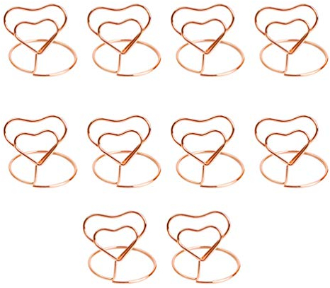 VALICLUD Schreibtischaufsatz Tischkartenhalter 10 Pcs Tisch Anzahl Halter Halter Halter Bild Halter Clip Halter Tisch Anzahl Halter für Hochzeiten (Rose Goldene) Table Wedding Place
