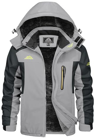 KEFITEVD Winterjacke Herren Wasserdicht Skijacke Gefüttert Outdoorjacke | Wasserdichtes und winddichtes material, viele taschen, warme fütterung, geeignet für skifahren, snowboarden und wandern