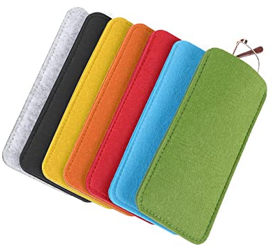 Pebipoo 7 Stück Nylon Brillenetui Weich, Filz Sonnenbrillen Etui, Tragbar Brillentasche für Damen