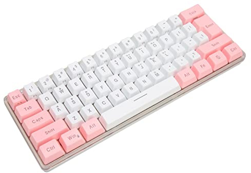Mechanische Gaming Tastatur, 61 Tasten, USB, RGB Licht, Kontrasttaste, Tastenleiste, Kabelgebunden (Weiß )