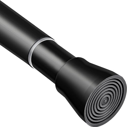 1 Stück Gardinenstange ohne Bohren Teleskopstange Spannstange für Fenster, Kleiderschrank, Badezimmer, Länge 50-80cm(Schwarz)