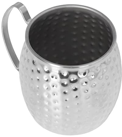 500 Ml Moscow Mule Becher, Edelstahl-Cocktailbecher für Bier, Eistee, Cocktailbecher mit Großem Fassungsvermögen für Bars, Hotels, Restaurants (Silber)