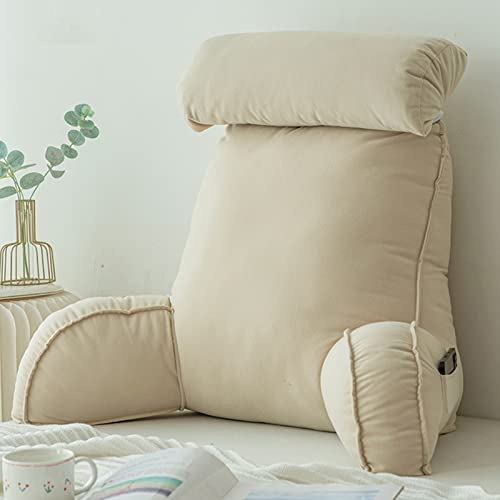 Almohada Lectura Cama,Almohada de Lectura con apoyabrazos,Cojín de Lectura,Cojín de Respaldo,Cojín extraíble,Cojín de Soporte Lumbar,Cojín para Sofá,Lavable Multifunción,Trabajar/Leer/Jugar Juegos