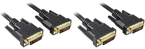 PremiumCord Câble de connexion DVI - 3 m, Dual Link, DVI-D (24 + 1) mâle vers mâle, numérique, Full HD 1080p, résolution max. : 2560 x 1600 pixels 60 Hz, couleur : noir (Lot de 2)
