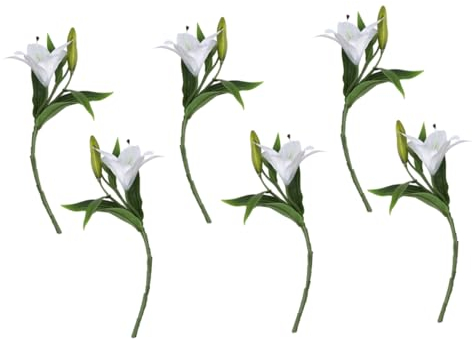 Abaodam 6stücke Künstliche Lilienblumen Realistische Touch-Dekoration Für Hochzeiten Und Zuhause Mit Blüte Und Knospen Pro Stiel Kunstblumen Für Tisch Und Fensterdeko
