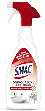 Smac - Sgrassatore Disinfettante, Detergente Spray Multisuperficie con Azione Sgrassante e Antibatterica, 650 ml