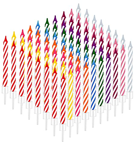 WLHGH Birthday Candles - 80 Pack Set, 8 Colors x 10 Rainbow Candles for Party Decorations, Cakes, and Cupcakes