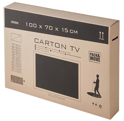 Pack and Move - TV Schutzkarton - Umzug von Flachbildschirmen - Für Fernseher - 100 x 15 x 70 cm - Verstärkter Karton